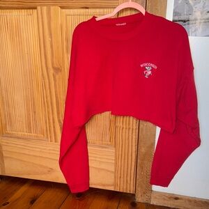 Red Wisconsin badgers Women's Crop Top
